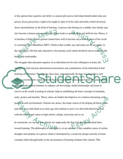 Philosphy of education