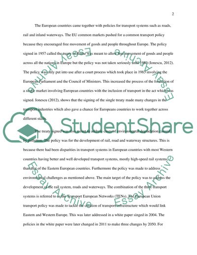 The European Union and the Transport Policy
