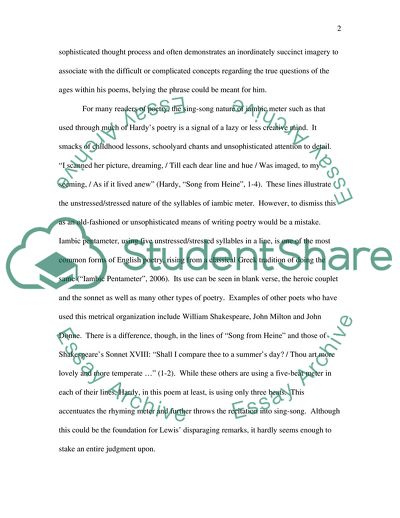 Hardy: A Poet of Awkward Innocence