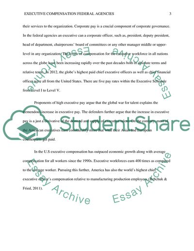 Executive Compensation in Federal Agencies