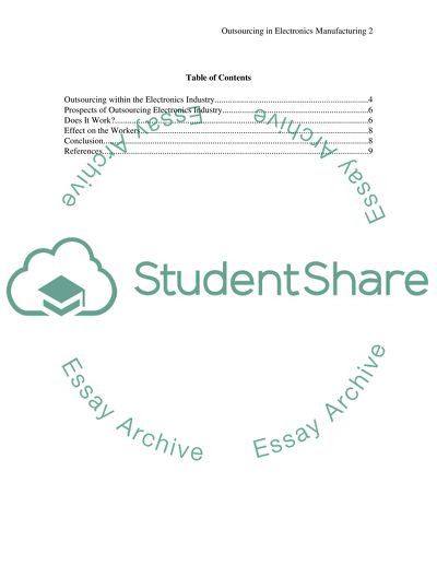 Outsourcing in Electronics Manufacturing: Does It Work