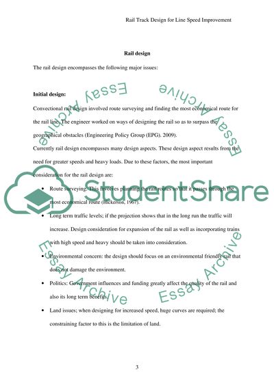 RAIL TRACK DESIGN FOR LINE SPEED IMPROVEMENT