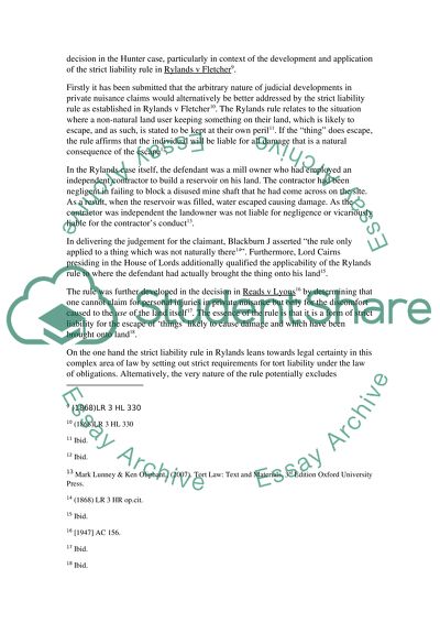Analysis of Hunter v Canary Wharf Case