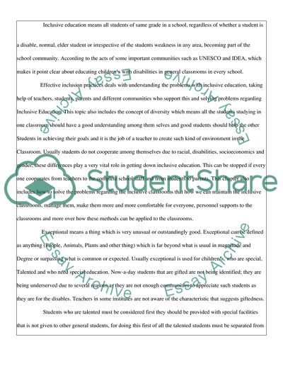 Teaching Students with Special Needs in Inclusive Setting