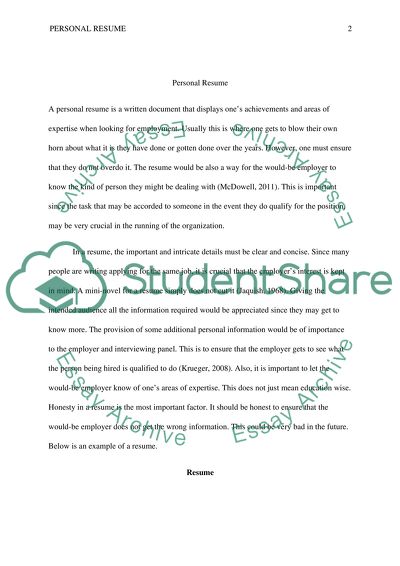 Composing an Eeffective and Organized Personal Resume