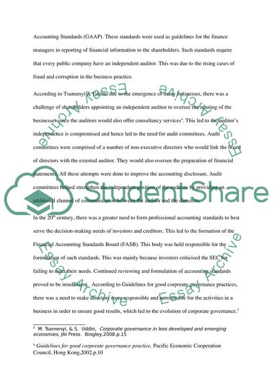 Accounting Disclosures In Context Of Corporate Governance