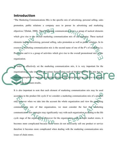 Comparative Analysis of the Marketing Communications Mix
