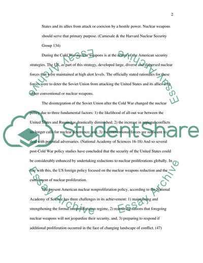 The US Foreign Policy and Nuclear Proliferation