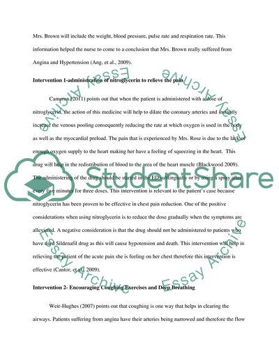 The Acute Pain on the Chest during Angina