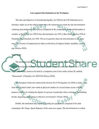 Laws Against Discrimination in the Workplace