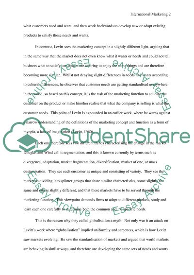 International Marketing: Adaptation vs. Standardisation