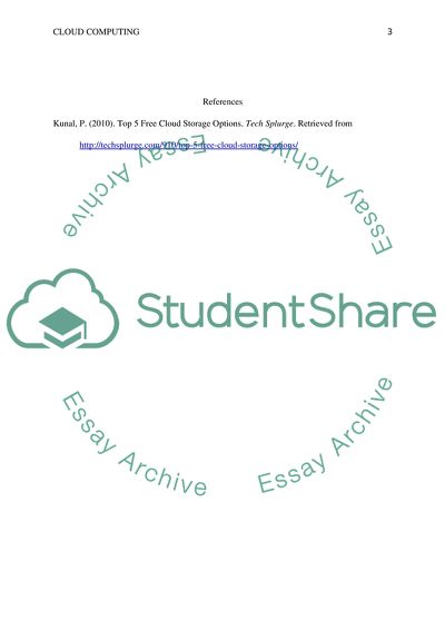 Cloud Computing - Free Cloud Storage Options