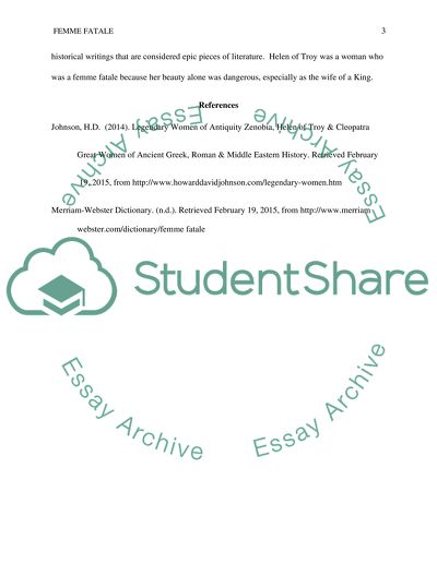 Why is Helen a Femme Fatale