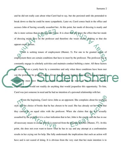 Oleanna by David Mamet