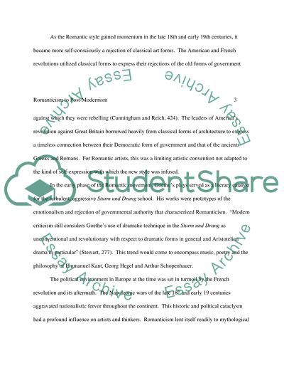 From Romanticism to Post-modernism