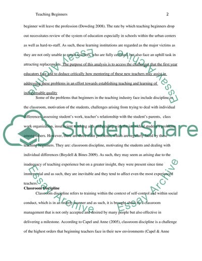 Analysis of Problems Faced by First Year Teachers