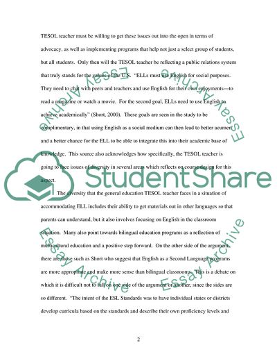 Bilingual Tesol Classrooms