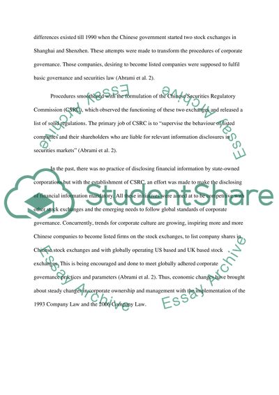 Differences of the Chinese Companies from Publicly-Traded US or UK Companies