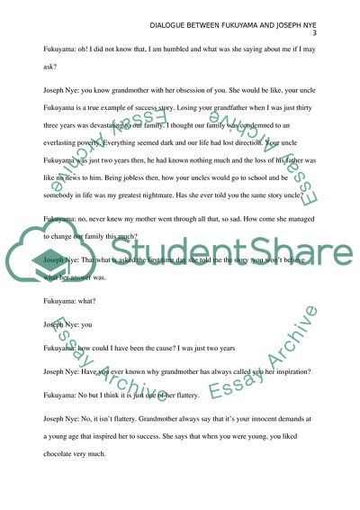 Dialogue between Fukuyama and Joseph Nye