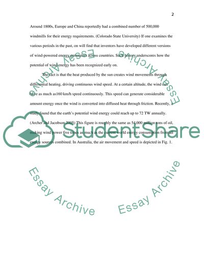 Assessment of Small Wind Generation Technologies in Australia