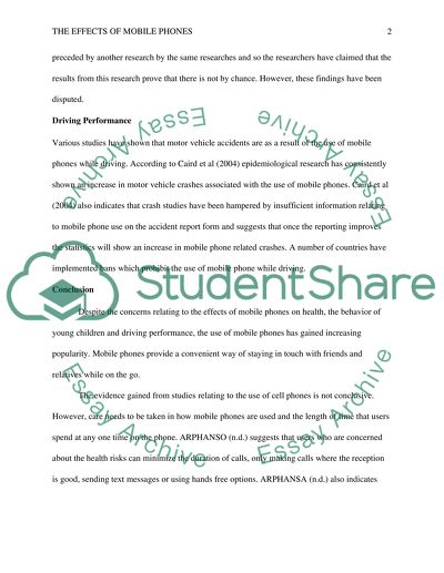 The Effects Of Mobile Phones