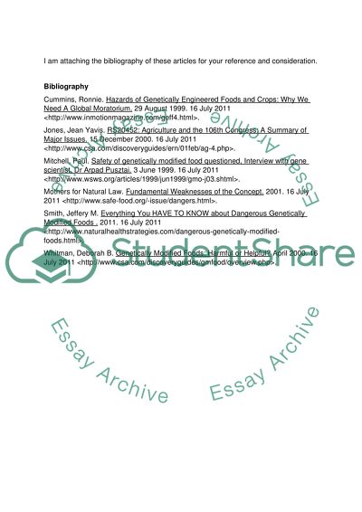 Dangers of Genetically Engineered Crops