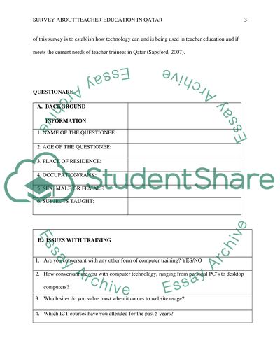 Designing a teacher survey about teacher education in Qatar