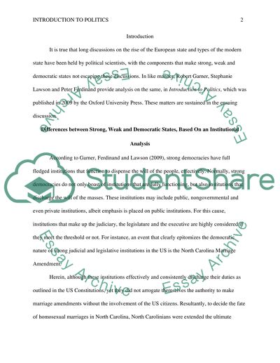 The Rise of the European State and the Modern State