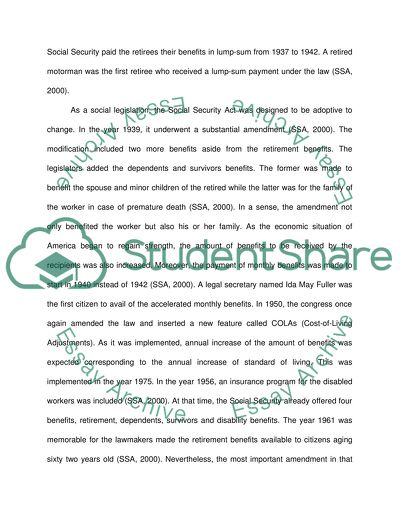 A Brief History of Social Security