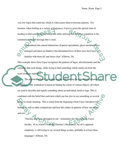 Cayce Pollard and the Significance of Logos and Advertizing in Pattern Recognition