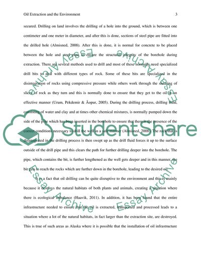 Preservation of the Environment in the Process of Oil Extraction