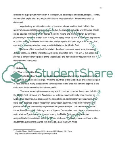 Causes of the Middle East Instability Since the End of the Second World War