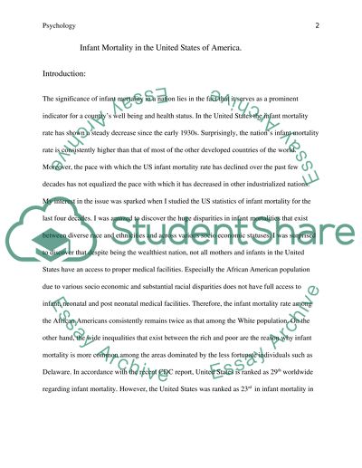 Infant Mortality in the United States of America