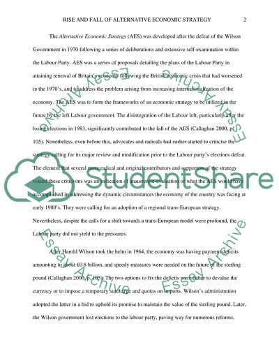 Rise and Fall of Alternative Economic Strategy