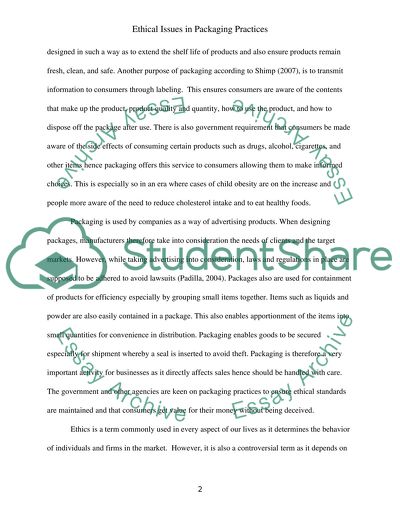 Ethical Issues in Packaging Practices