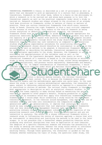 Theoretical frameworks