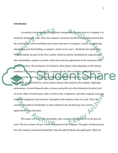 The Extent to Which Tomkins Plc Maximize Shareholder Value