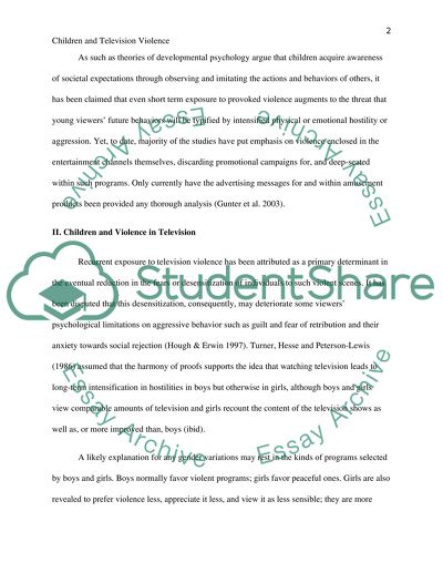 Children and Television Violence