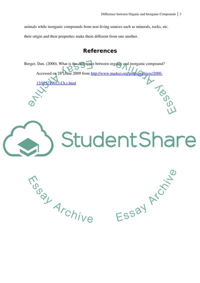 Organic and Inorganic Compounds