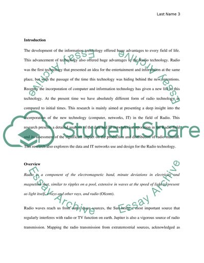 Data and IT Networks for Radio Industry