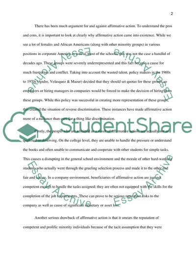 Reverse Discrimination: Arguments against Affirmative Action