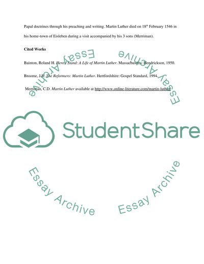 The Life of Martin Luther in Germany