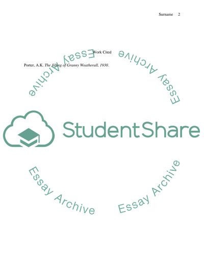 The Jilting of Granny Weatherall