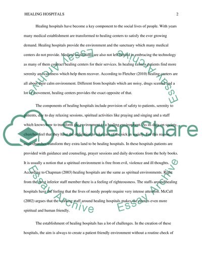 Healing Hospitals is a Key Component of the Social Lives of People