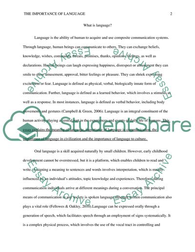 importance of language in communication essay brainly