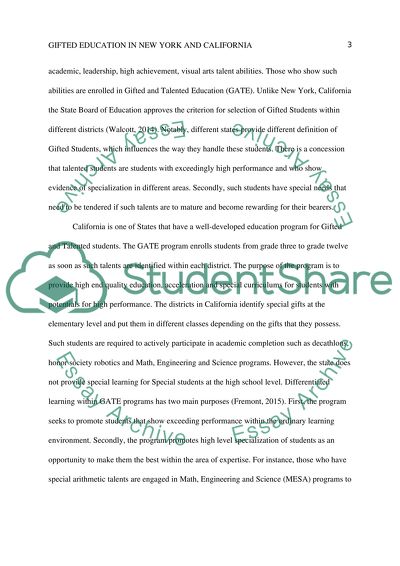 Gifted Education Practices in New York and California