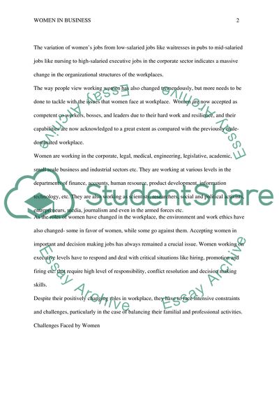 The Dynamics of Workplace - Women in Business