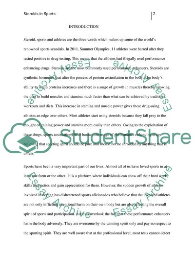 Why Steroid Should Not Be Allowed in Athletics