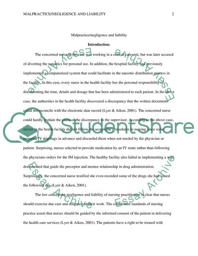 Nursing Malpractice Issues