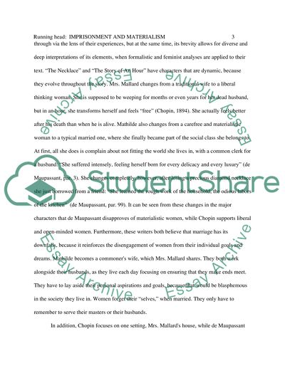 Imprisonment and Materialism: de Maupassants and Chopins Criticisms of Gender and Marriage